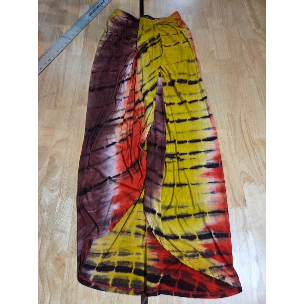 Sabora jersey knit asymmetrical tie dyed stretch pencil wrap skirt medium